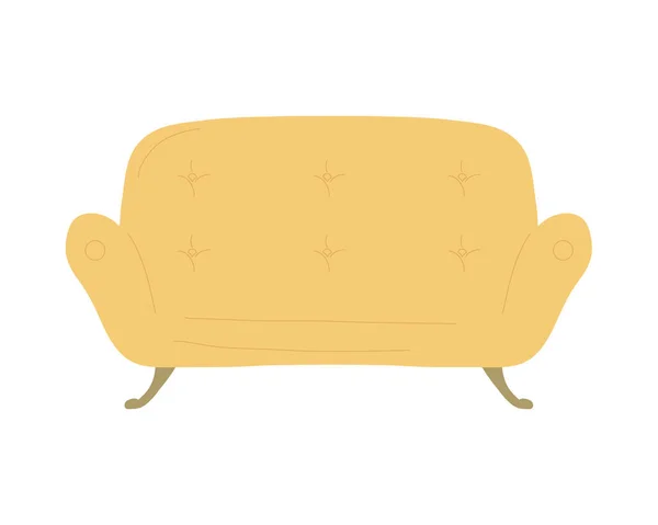 Sofá salón muebles — Vector de stock