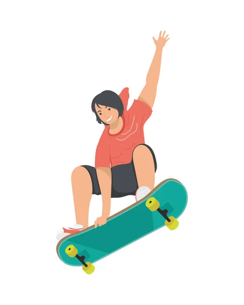 スケートのスケーターの女の子 — ストックベクタ