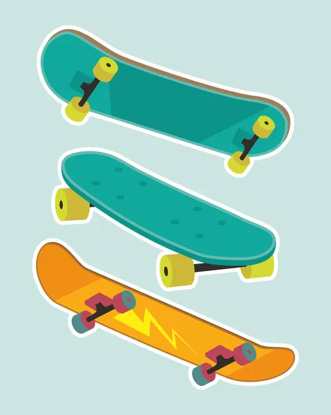 Drei Skateboard-Sportarten — Stockvektor