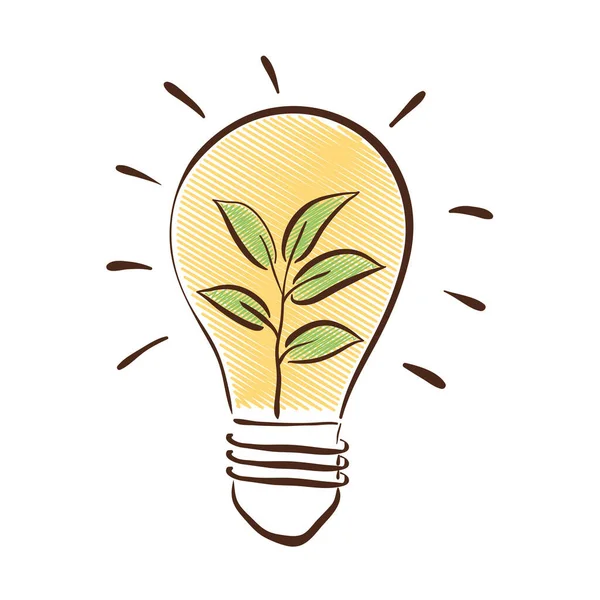 Žárovka s rostlinou — Stockový vektor
