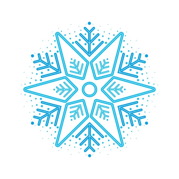 Modrá sněhová vločka Vánoce — Stockový vektor