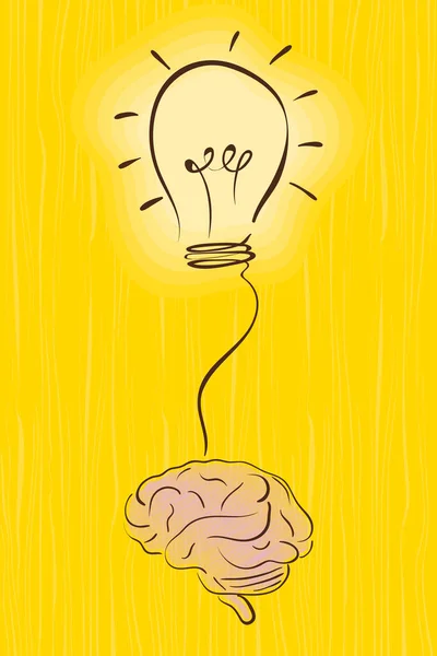 Ampoule cerveau connecté — Image vectorielle