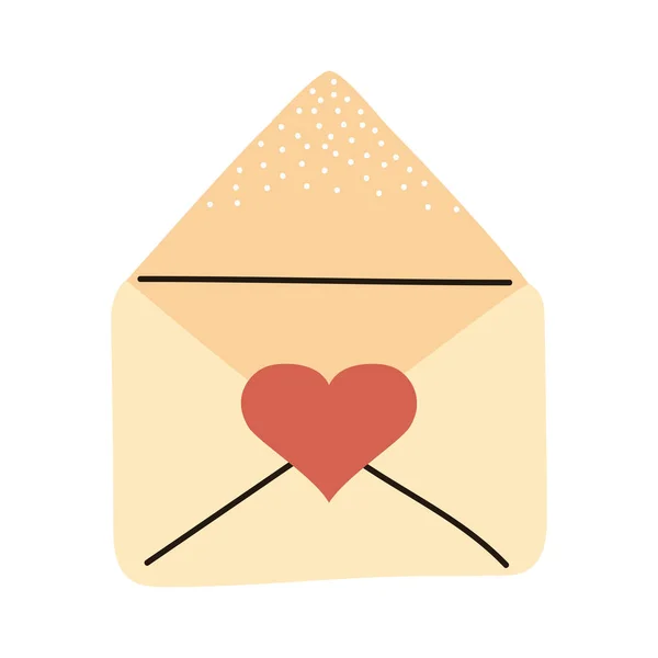 Doodle envelope amor —  Vetores de Stock