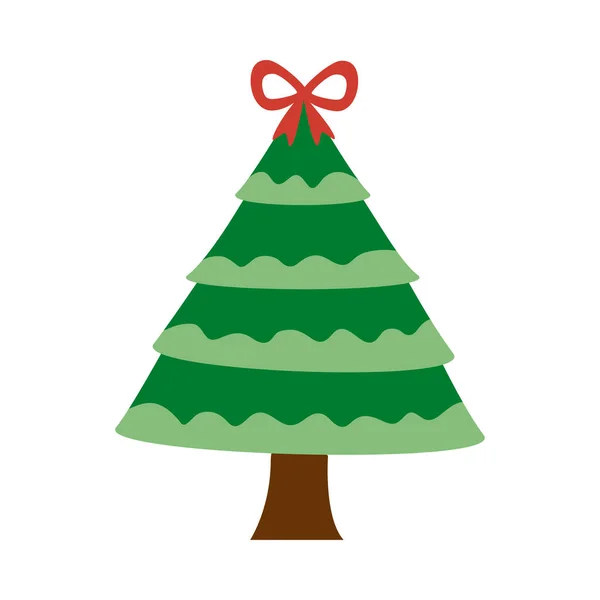 Рождественская елка и красный лук — стоковый вектор