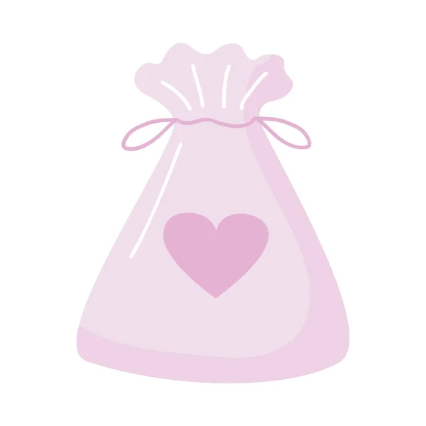 Roze tas met hart — Stockvector