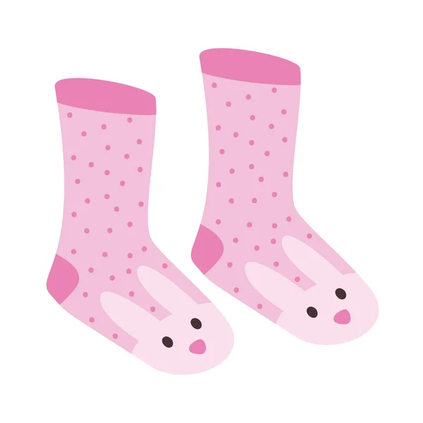 Divertidos calcetines de conejo — Archivo Imágenes Vectoriales