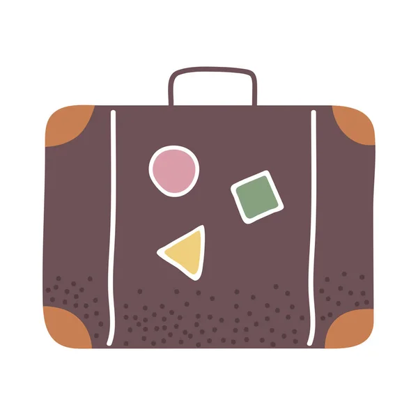 Travel Suitcase dengan stiker - Stok Vektor