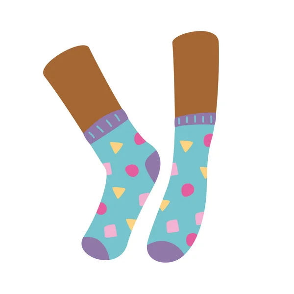 Afro foots with funny socks — Stock Vector