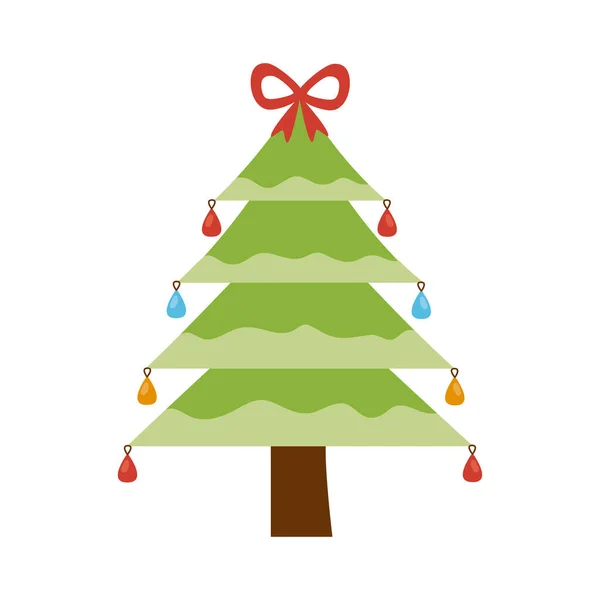 Árbol de Navidad con arco — Vector de stock