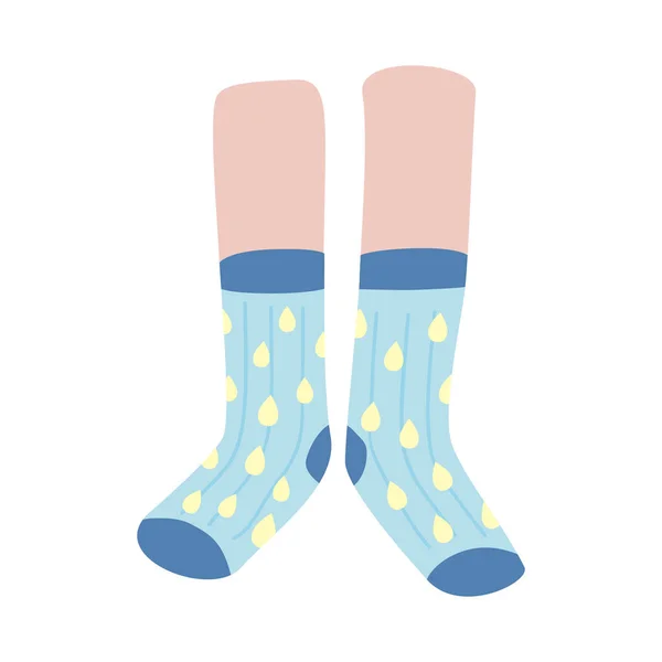 Foots with funny socks — Stock Vector