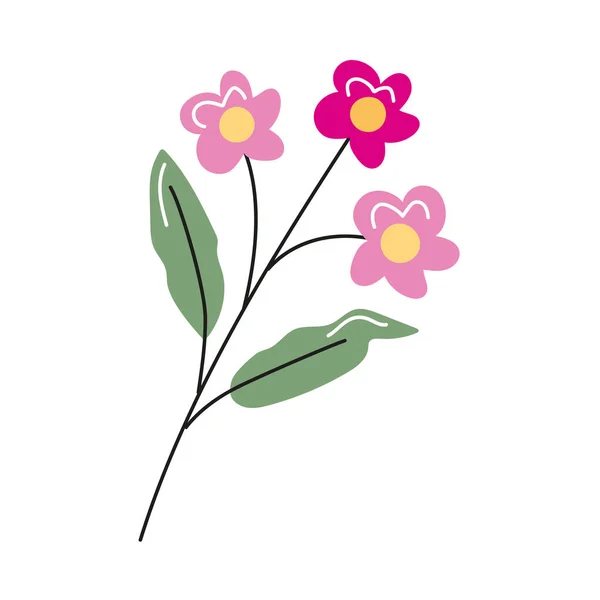 Flores y hojas — Archivo Imágenes Vectoriales