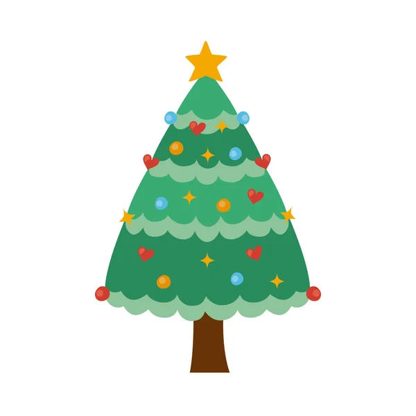 Christmas tree with hearts — Stock Vector