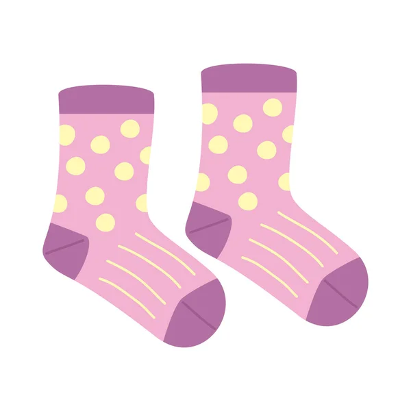 Lilová puntíkovaná ponožka — Stockový vektor