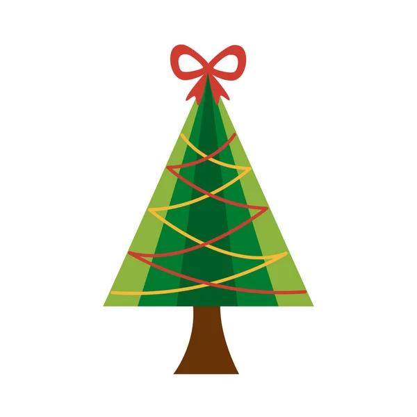 Christmas tree and ribbons — Stock Vector