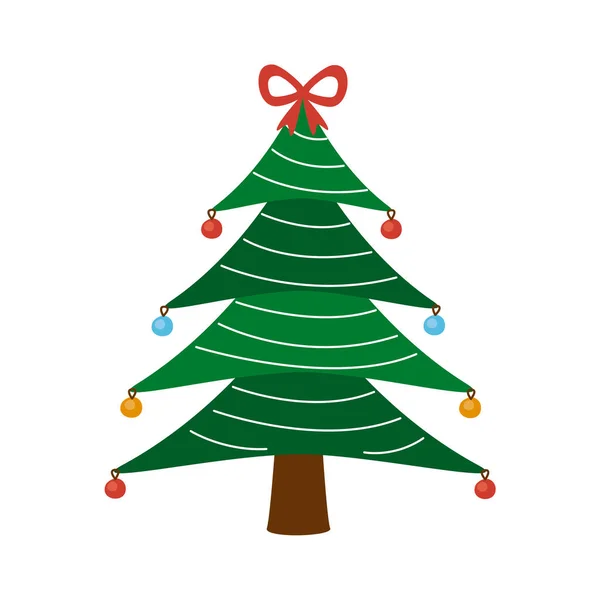 Feliz pino de árbol de Navidad — Vector de stock