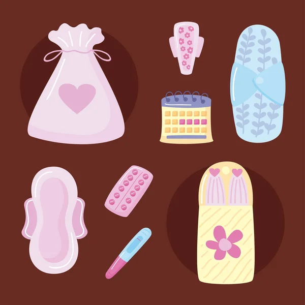 Acht Menstruationszeiträume — Stockvektor