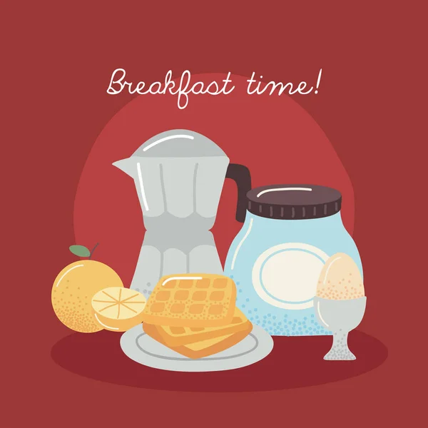 Lettrage heure du petit déjeuner — Image vectorielle