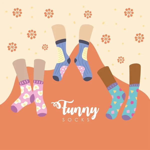 Three funny socks icons — Stock Vector