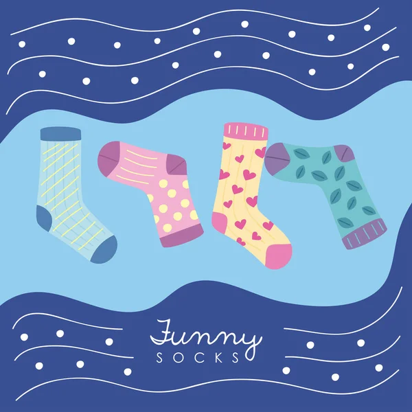 Funny socks poster — Stock Vector
