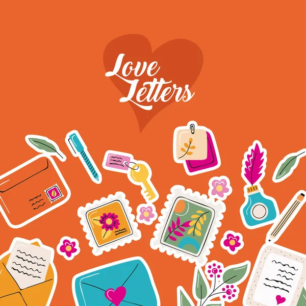 Love letters pattern — Stock Vector