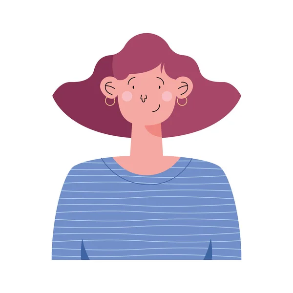 Femme caractère souriant — Image vectorielle