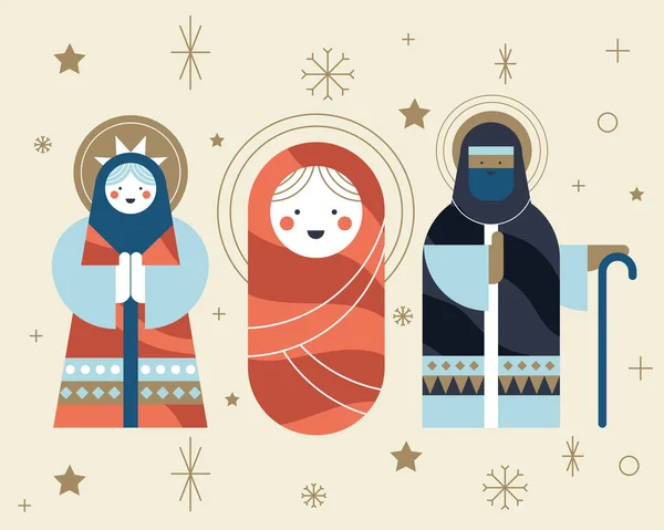 Персонажи рождественских яслей — стоковый вектор