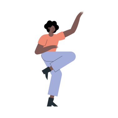 Afro kadın tırmanıyor