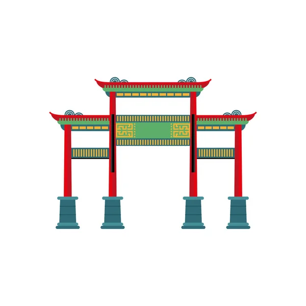 Pagoda arco chino — Vector de stock