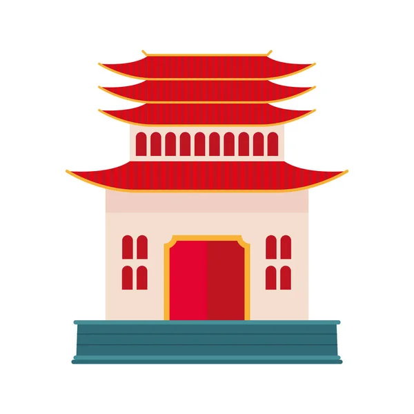 Fachada de pagode chinês — Vetor de Stock