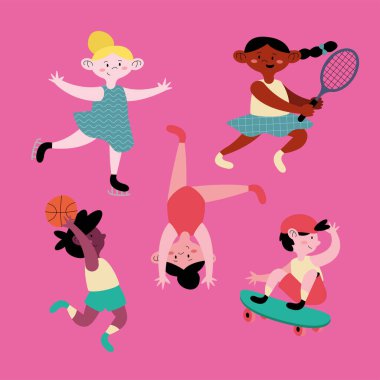 5 çocuk spor yapıyor.