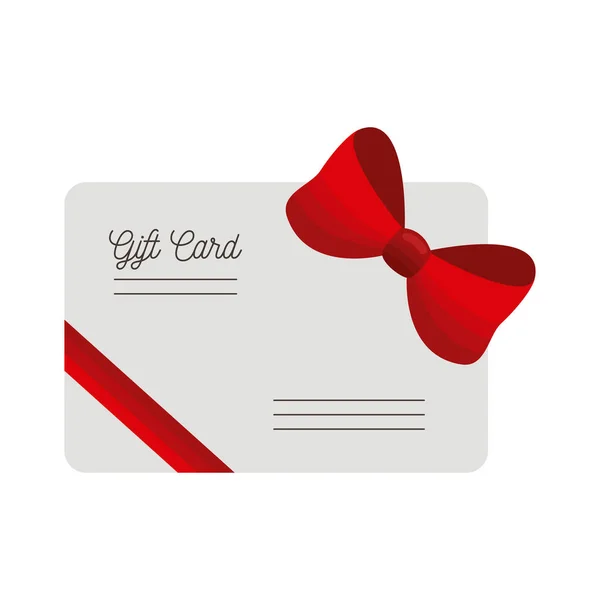 Corbata roja en la tarjeta de regalo — Vector de stock