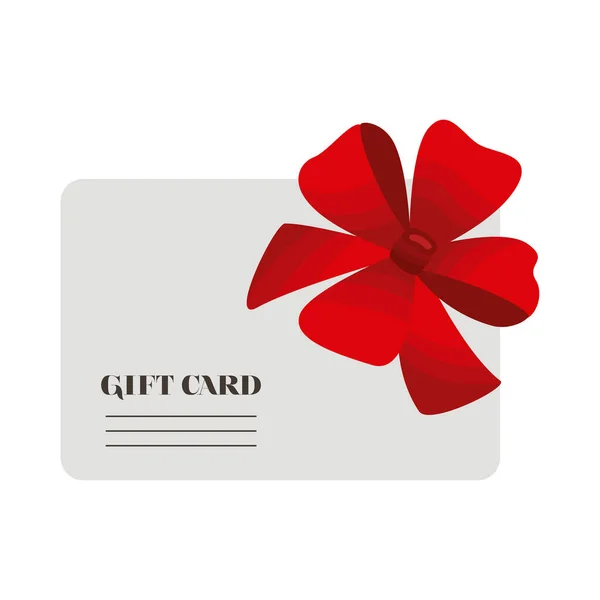 Giftcard com arco vermelho —  Vetores de Stock