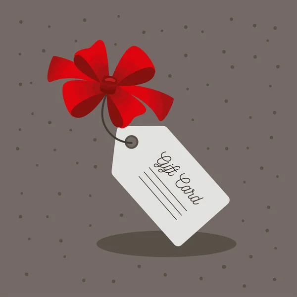 Tag cadeau avec arc — Image vectorielle