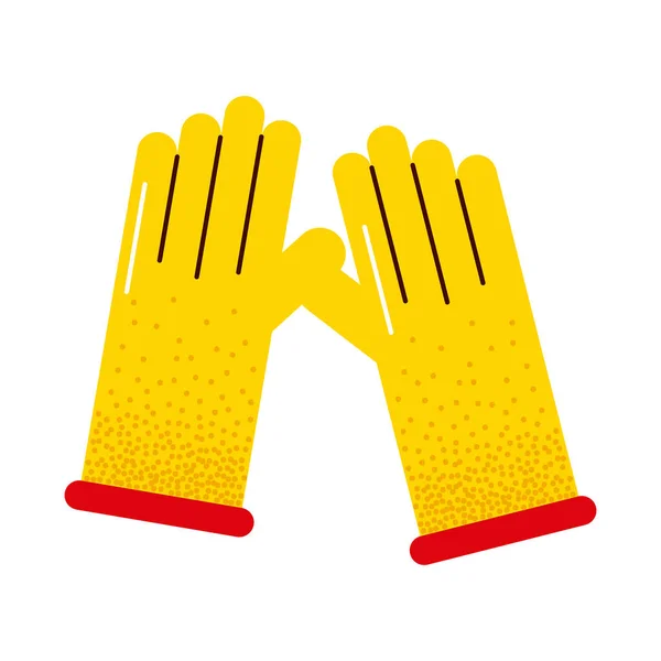 Sarung tangan kuning peralatan - Stok Vektor