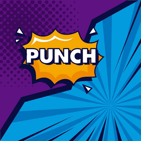 Punch pop art expression — Stock Vector