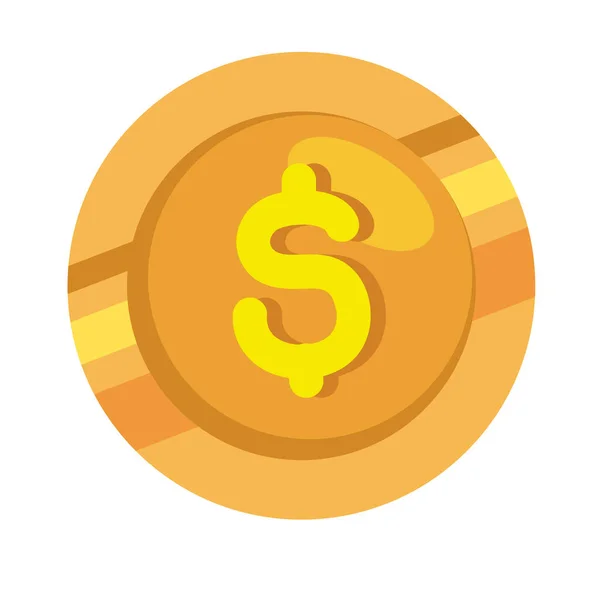 Peníze mince dolaru — Stockový vektor