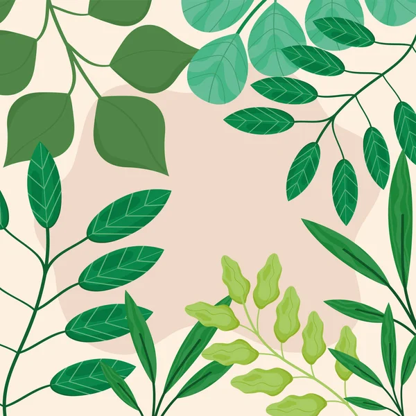 Hintergrund aus Ästen und Blättern — Stockvektor