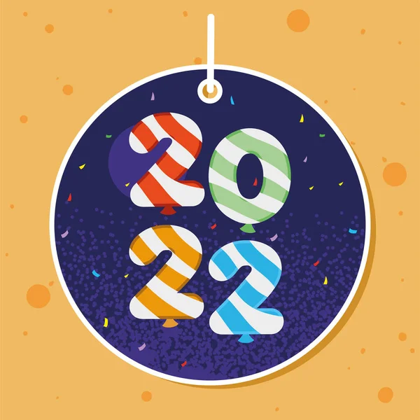 New year confetti in tag — 图库矢量图片