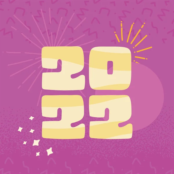 2022 année lettrage doré — Image vectorielle
