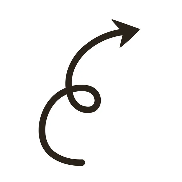 Arrow in curve — Stock Vector