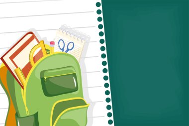 Erzakla dolu yeşil okul çantası