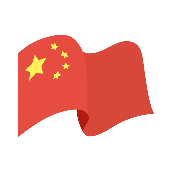 China flag waving — Stock Vector