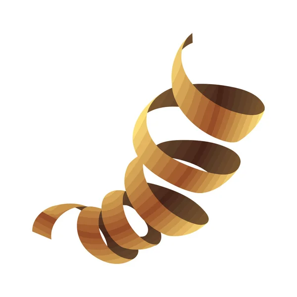 Золота стрічка спіральна конфетті — стоковий вектор