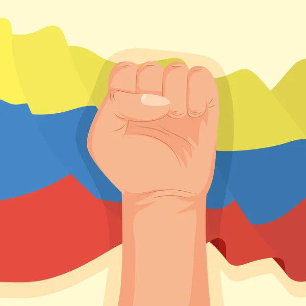 Colombian hand fist — Stock Vector
