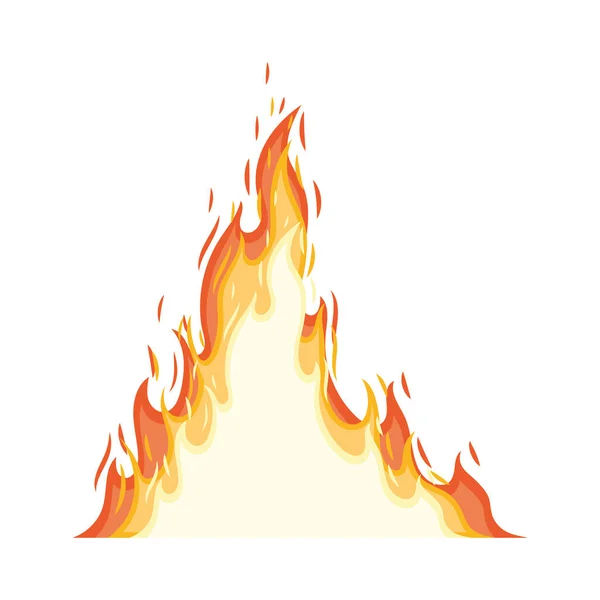 Geel vuur vlam — Stockvector