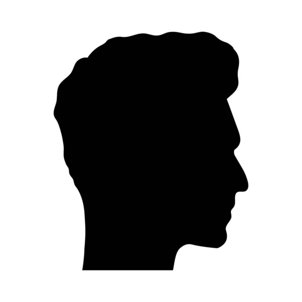 Kopf Mann Profil Silhouette — Stockvektor