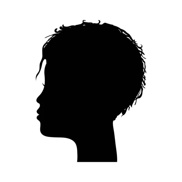 Silueta de perfil de cabeza mujer — Vector de stock