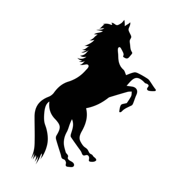 Silueta de caballo negro — Vector de stock