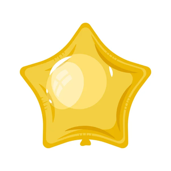 Χρυσό αστέρι μπαλόνι ήλιο — Διανυσματικό Αρχείο