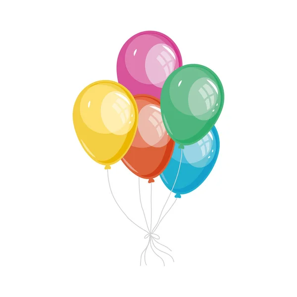 彩色气球氦 — 图库矢量图片